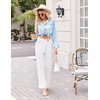 image:imageEkouaer Silk Pajamas for Women Classic Button Down Satin Pajama Sets Long Sleeve Lounge SetBlue Striped