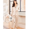 image:imageEkouaer Silk Pajamas for Women Classic Button Down Satin Pajama Sets Long Sleeve Lounge SetChampagne
