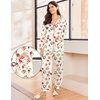 image:imageEkouaer Silk Pajamas for Women Classic Button Down Satin Pajama Sets Long Sleeve Lounge SetGingerbread