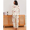 image:imageEkouaer Silk Pajamas for Women Classic Button Down Satin Pajama Sets Long Sleeve Lounge SetGingerbread