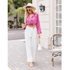 image:imageEkouaer Silk Pajamas for Women Classic Button Down Satin Pajama Sets Long Sleeve Lounge SetHot Pink Leopard