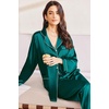 image:imageEkouaer Silk Pajamas for Women Classic Button Down Satin Pajama Sets Long Sleeve Lounge SetLake Blue