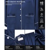 image:imageEkouaer Silk Pajamas for Women Classic Button Down Satin Pajama Sets Long Sleeve Lounge SetNavy
