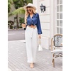image:imageEkouaer Silk Pajamas for Women Classic Button Down Satin Pajama Sets Long Sleeve Lounge SetNavy