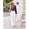 image:imageEkouaer Silk Pajamas for Women Classic Button Down Satin Pajama Sets Long Sleeve Lounge SetNavy Teddy Alpaca