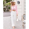 image:imageEkouaer Silk Pajamas for Women Classic Button Down Satin Pajama Sets Long Sleeve Lounge SetPink