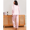 image:imageEkouaer Silk Pajamas for Women Classic Button Down Satin Pajama Sets Long Sleeve Lounge SetPink Leopard