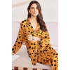 image:imageEkouaer Silk Pajamas for Women Classic Button Down Satin Pajama Sets Long Sleeve Lounge SetPumpkin Halloween Pattern