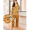 image:imageEkouaer Silk Pajamas for Women Classic Button Down Satin Pajama Sets Long Sleeve Lounge SetPumpkin Halloween Pattern