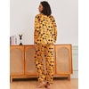 image:imageEkouaer Silk Pajamas for Women Classic Button Down Satin Pajama Sets Long Sleeve Lounge SetPumpkin Halloween Pattern