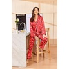 image:imageEkouaer Silk Pajamas for Women Classic Button Down Satin Pajama Sets Long Sleeve Lounge SetRed Chirstmas Pattern