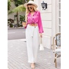 image:imageEkouaer Silk Pajamas for Women Classic Button Down Satin Pajama Sets Long Sleeve Lounge SetRose