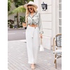 image:imageEkouaer Silk Pajamas for Women Classic Button Down Satin Pajama Sets Long Sleeve Lounge SetWhite Black Stripe