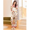 image:imageEkouaer Silk Pajamas for Women Long Sleeve Satin Pajama Set Silky Pj Sets 2 Piece Button Down Loungewear SleepwearAnimal Different Dogs