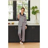 image:imageEkouaer Silk Pajamas for Women Long Sleeve Satin Pajama Set Silky Pj Sets 2 Piece Button Down Loungewear SleepwearBlack Pink Stripes