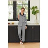 image:imageEkouaer Silk Pajamas for Women Long Sleeve Satin Pajama Set Silky Pj Sets 2 Piece Button Down Loungewear SleepwearBlack Stripes