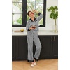 image:imageEkouaer Silk Pajamas for Women Long Sleeve Satin Pajama Set Silky Pj Sets 2 Piece Button Down Loungewear SleepwearBlack Stripes