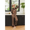 image:imageEkouaer Silk Pajamas for Women Long Sleeve Satin Pajama Set Silky Pj Sets 2 Piece Button Down Loungewear SleepwearBrown
