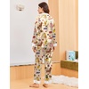 image:imageEkouaer Silk Pajamas for Women Long Sleeve Satin Pajama Set Silky Pj Sets 2 Piece Button Down Loungewear SleepwearChampagne Fruit and Puppy