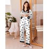 image:imageEkouaer Silk Pajamas for Women Long Sleeve Satin Pajama Set Silky Pj Sets 2 Piece Button Down Loungewear SleepwearCute Panda Print