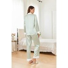 image:imageEkouaer Silk Pajamas for Women Long Sleeve Satin Pajama Set Silky Pj Sets 2 Piece Button Down Loungewear SleepwearLight Green