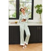 image:imageEkouaer Silk Pajamas for Women Long Sleeve Satin Pajama Set Silky Pj Sets 2 Piece Button Down Loungewear SleepwearLight Green