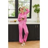 image:imageEkouaer Silk Pajamas for Women Long Sleeve Satin Pajama Set Silky Pj Sets 2 Piece Button Down Loungewear SleepwearPink Leopard
