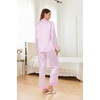 image:imageEkouaer Silk Pajamas for Women Long Sleeve Satin Pajama Set Silky Pj Sets 2 Piece Button Down Loungewear SleepwearPink Stripes