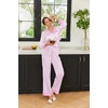 image:imageEkouaer Silk Pajamas for Women Long Sleeve Satin Pajama Set Silky Pj Sets 2 Piece Button Down Loungewear SleepwearPink Stripes
