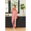 image:imageEkouaer Silk Pajamas for Women Long Sleeve Satin Pajama Set Silky Pj Sets 2 Piece Button Down Loungewear SleepwearRed Stripes