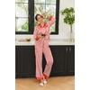 image:imageEkouaer Silk Pajamas for Women Long Sleeve Satin Pajama Set Silky Pj Sets 2 Piece Button Down Loungewear SleepwearRed Stripes