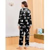 image:imageEkouaer Silk Pajamas for Women Long Sleeve Satin Pajama Set Silky Pj Sets 2 Piece Button Down Loungewear SleepwearSnow Cheetah Leopard