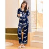 image:imageEkouaer Silk Pajamas for Women Long Sleeve Satin Pajama Set Silky Pj Sets 2 Piece Button Down Loungewear SleepwearZebra Print