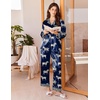 image:imageEkouaer Silk Pajamas for Women Long Sleeve Satin Pajama Set Silky Pj Sets 2 Piece Button Down Loungewear SleepwearZebra Print
