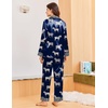 image:imageEkouaer Silk Pajamas for Women Long Sleeve Satin Pajama Set Silky Pj Sets 2 Piece Button Down Loungewear SleepwearZebra Print
