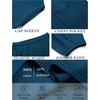 image:imageEkouaer Two Piece Outfits Lounge Sets for Women Sweater Sets Knit Short Sleeve Tops Jogger Pants Matching TracksuitDeep Blue