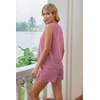 image:imageEkouaer Two Piece Shorts Set for Women Summer Lounge Set Casual Sleeveless Tank Top 2026 Matching Outfits SXXLPurple Red