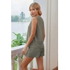 image:imageEkouaer Two Piece Shorts Set for Women Summer Lounge Set Casual Sleeveless Tank Top 2026 Matching Outfits SXXLTea Gray