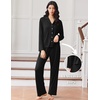 image:imageEkouaer Women Pajamas Set Long Sleeve Sleepwear Button Down Pjs Soft 2 Piece Loungewear with Long PantsBlack