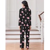 image:imageEkouaer Women Pajamas Set Long Sleeve Sleepwear Button Down Pjs Soft 2 Piece Loungewear with Long PantsBlack With Pink Hearts
