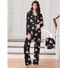 image:imageEkouaer Women Pajamas Set Long Sleeve Sleepwear Button Down Pjs Soft 2 Piece Loungewear with Long PantsBlack With Pink Hearts