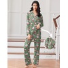 image:imageEkouaer Women Pajamas Set Long Sleeve Sleepwear Button Down Pjs Soft 2 Piece Loungewear with Long PantsChristmas Green