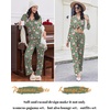 image:imageEkouaer Women Pajamas Set Long Sleeve Sleepwear Button Down Pjs Soft 2 Piece Loungewear with Long PantsChristmas Green
