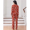 image:imageEkouaer Women Pajamas Set Long Sleeve Sleepwear Button Down Pjs Soft 2 Piece Loungewear with Long PantsChristmas Red