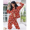 image:imageEkouaer Women Pajamas Set Long Sleeve Sleepwear Button Down Pjs Soft 2 Piece Loungewear with Long PantsChristmas Red