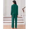 image:imageEkouaer Women Pajamas Set Long Sleeve Sleepwear Button Down Pjs Soft 2 Piece Loungewear with Long PantsDark Green