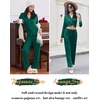 image:imageEkouaer Women Pajamas Set Long Sleeve Sleepwear Button Down Pjs Soft 2 Piece Loungewear with Long PantsDark Green