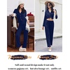 image:imageEkouaer Women Pajamas Set Long Sleeve Sleepwear Button Down Pjs Soft 2 Piece Loungewear with Long PantsNavy Blue
