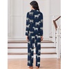 image:imageEkouaer Women Pajamas Set Long Sleeve Sleepwear Button Down Pjs Soft 2 Piece Loungewear with Long PantsNavy Zebra