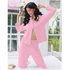 image:imageEkouaer Women Pajamas Set Long Sleeve Sleepwear Button Down Pjs Soft 2 Piece Loungewear with Long PantsPink